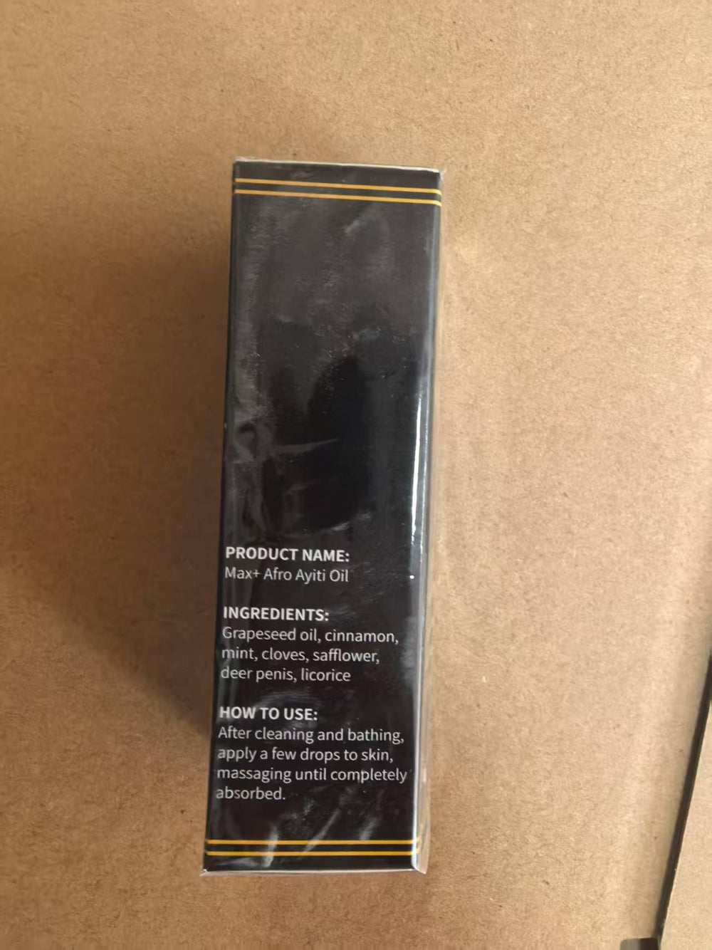 Maidlure Max+ Afro Ayiti Oil packaging keeps product pristine.