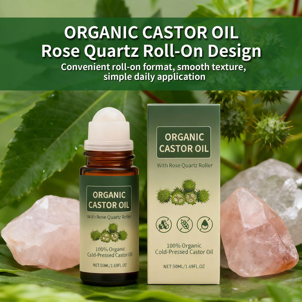 Maidlure rose quartz roller applying oil to skin for cooling relief