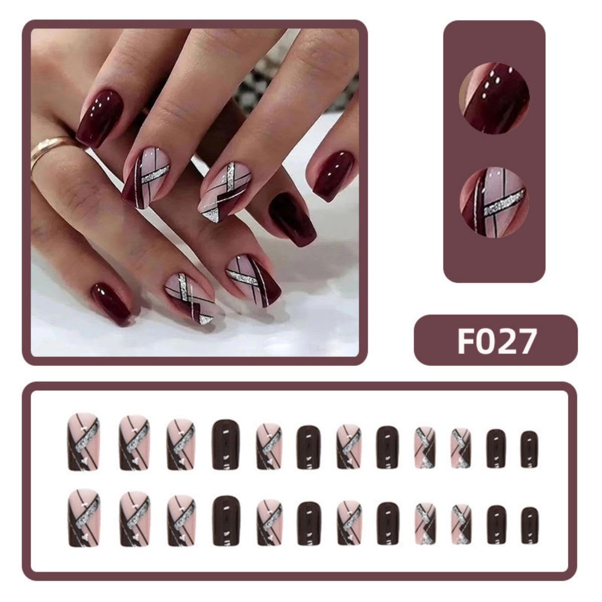 Maigitur 24 short nails set with 12 sizes for customizable fits