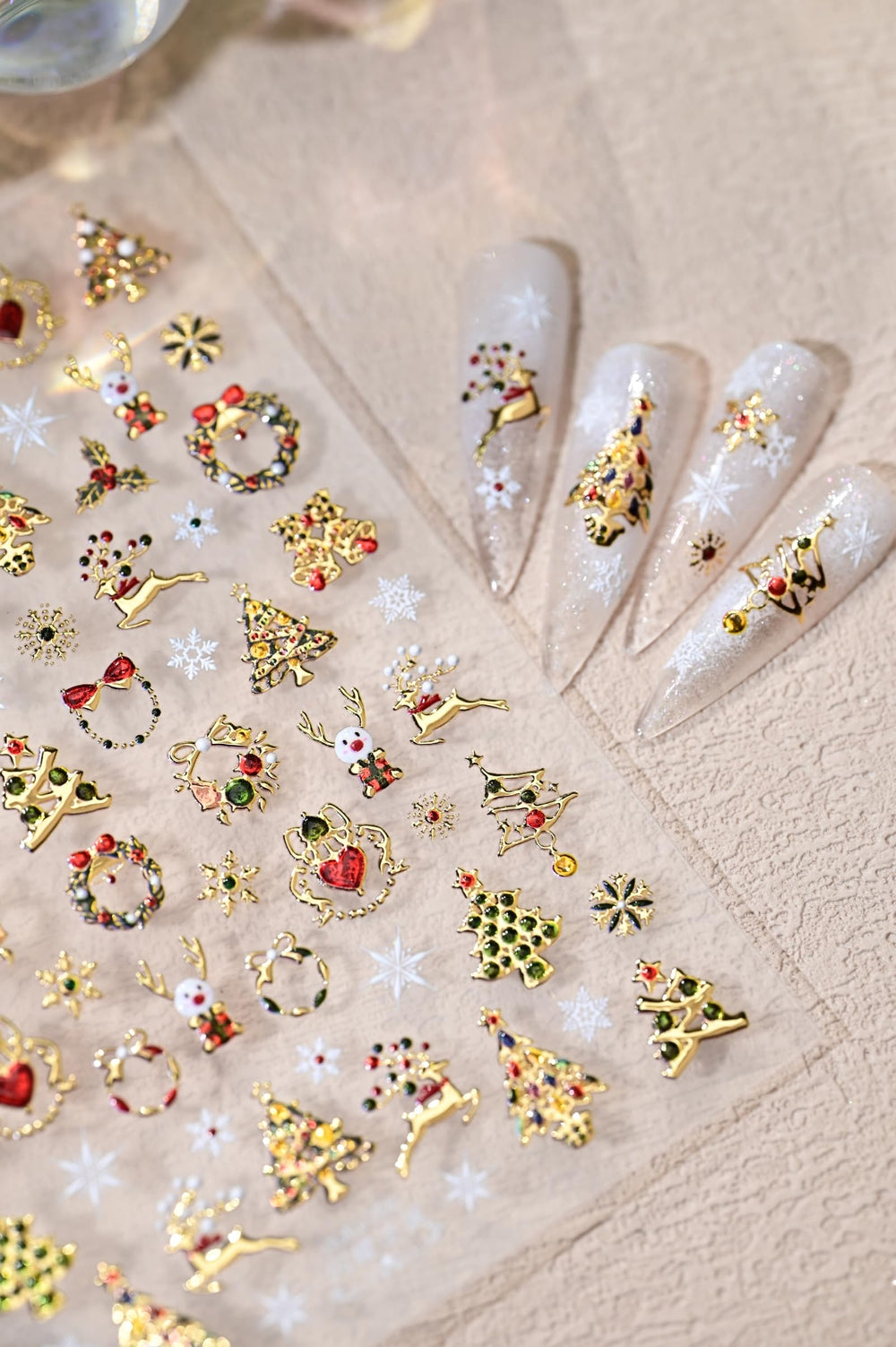 Maigitur Christmas snowflakes nail decals add shimmering winter detail