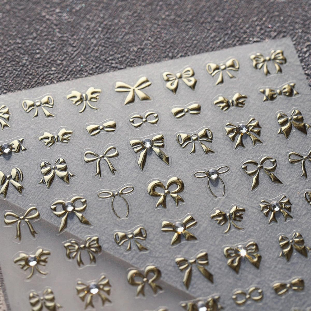 Maigitur gold ribbon nail sticker delivers eye-catching metallic shine