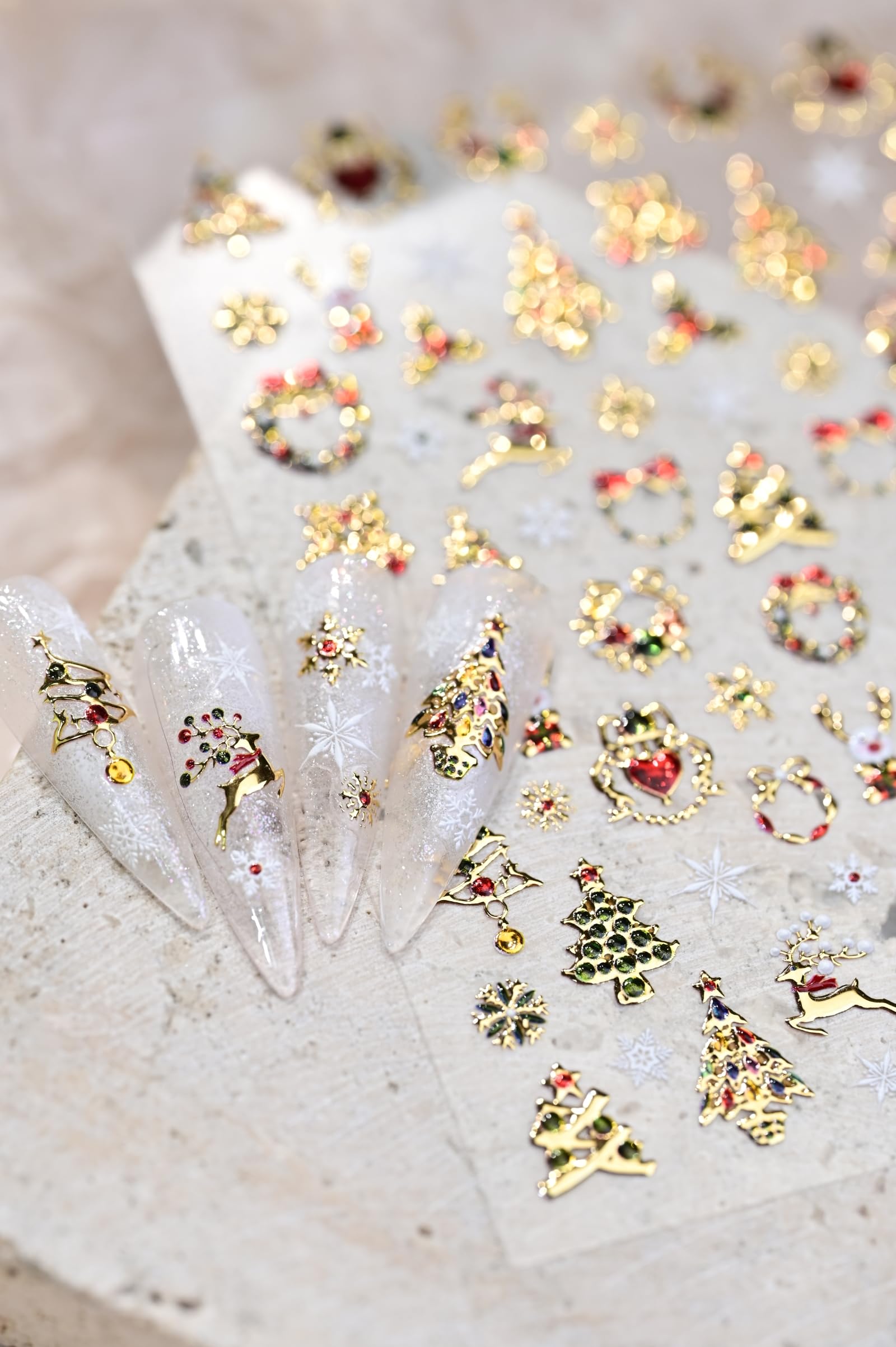 Maigitur tree and bells nail stickers for creative DIY nails