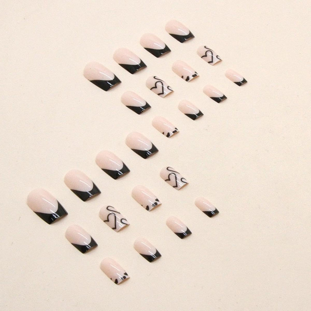 Maigitur white heart design nails offering quick, polish-free style
