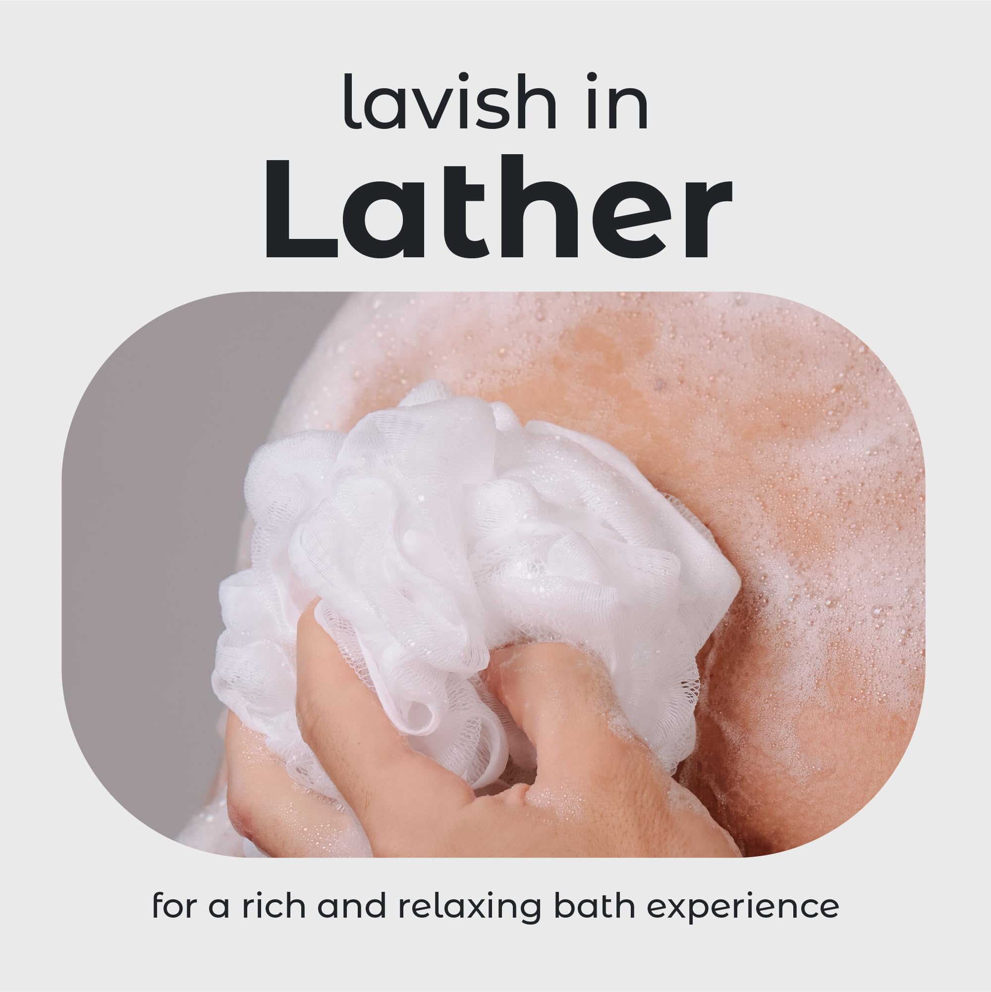 MainBasics Airy Blossom knotted loofah with durable hanging rope