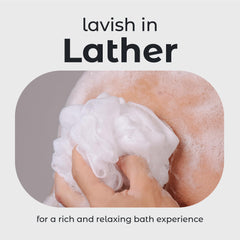 MainBasics Airy Blossom knotted loofah with durable hanging rope
