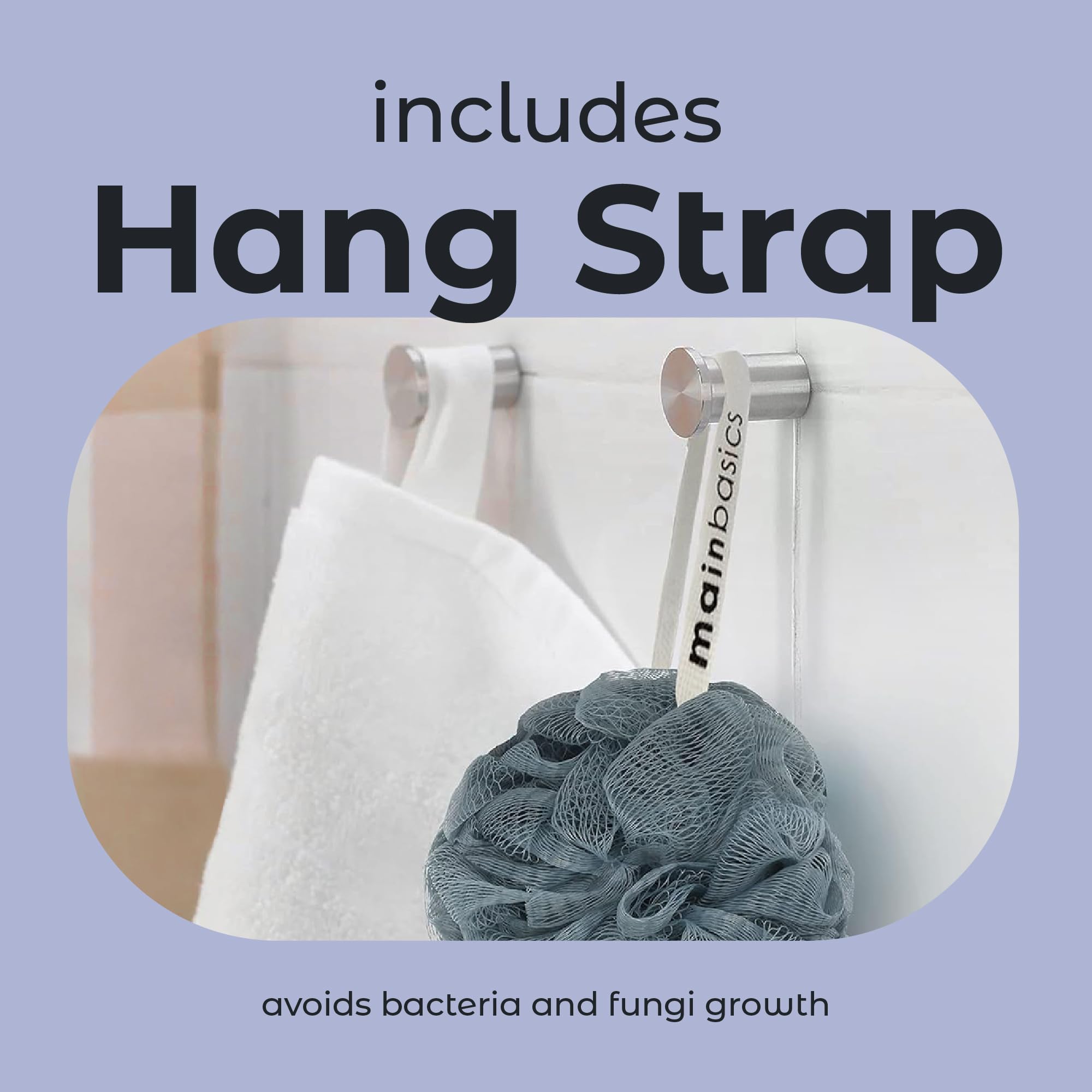 MainBasics Airy Blossom high-quality mesh provides gentle cleansing during baths