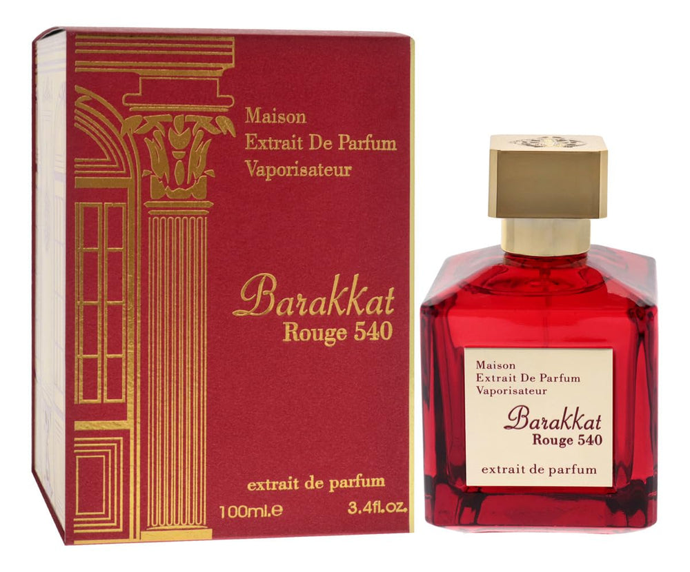 Maison Alhambra Barakkat Rouge 540 bottle front, premium design for display.