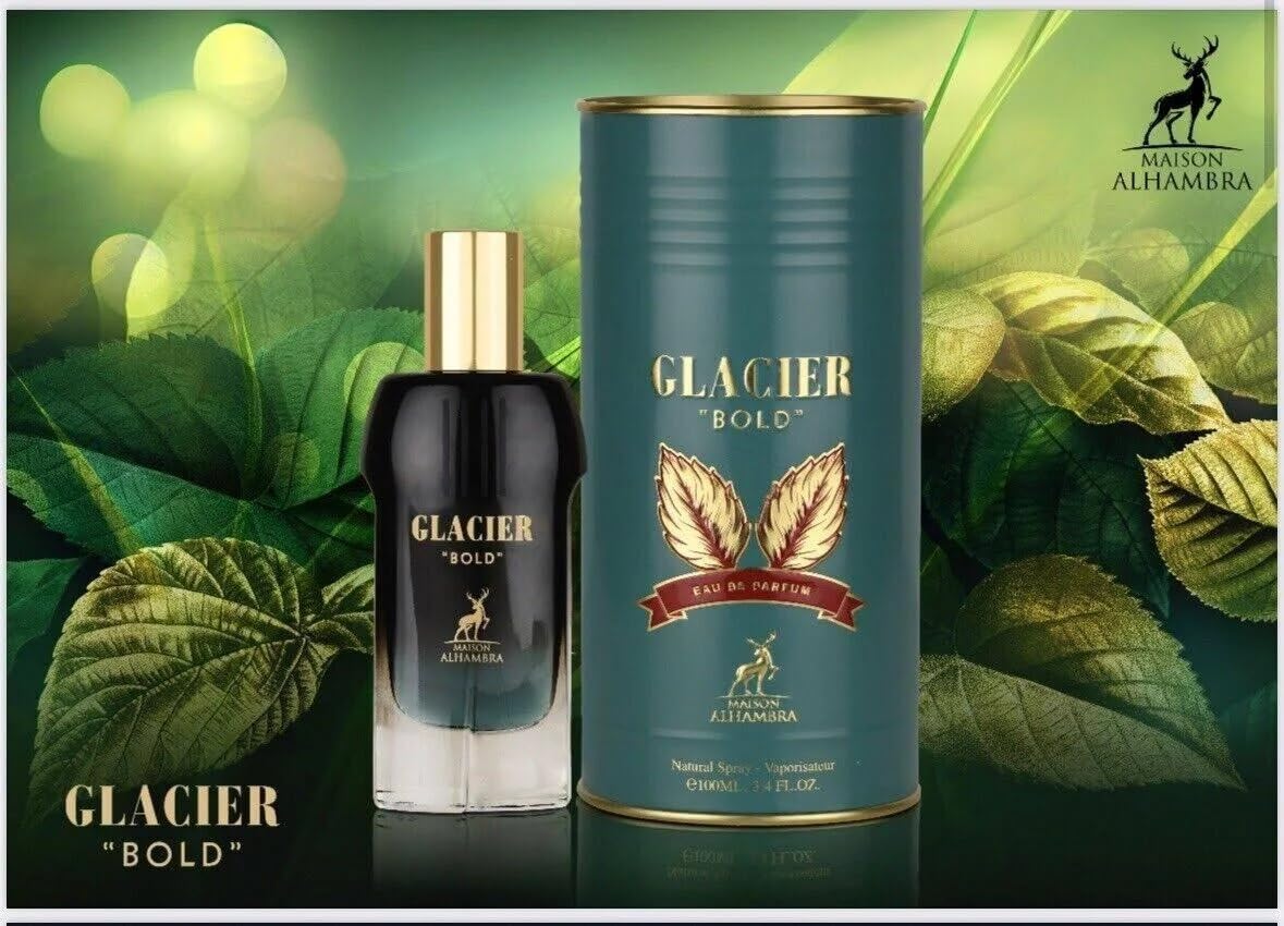 Maison Alhambra Glacier Bold flatlay, product visuals suggesting unisex appeal and versatility.