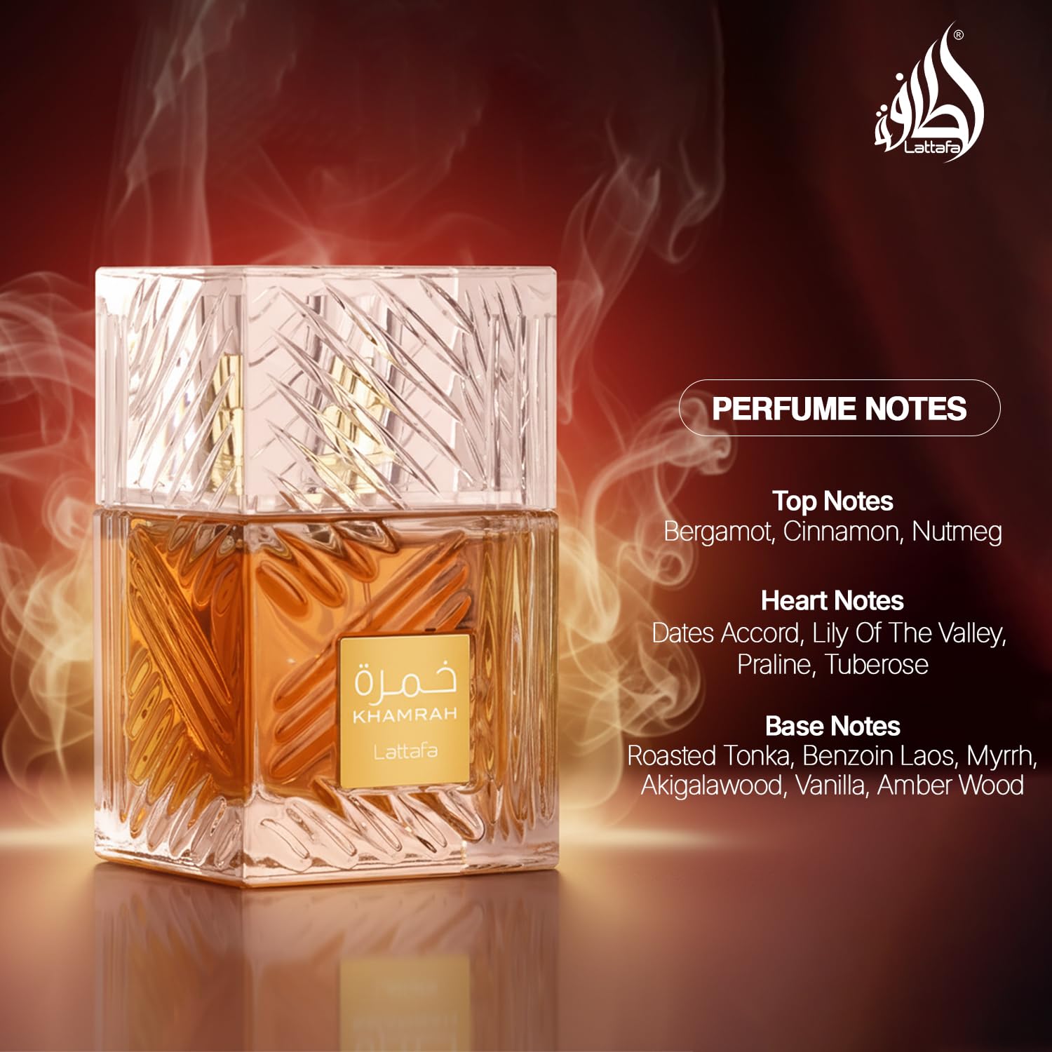 Khamrah bottle with spray nozzle enables easy application.