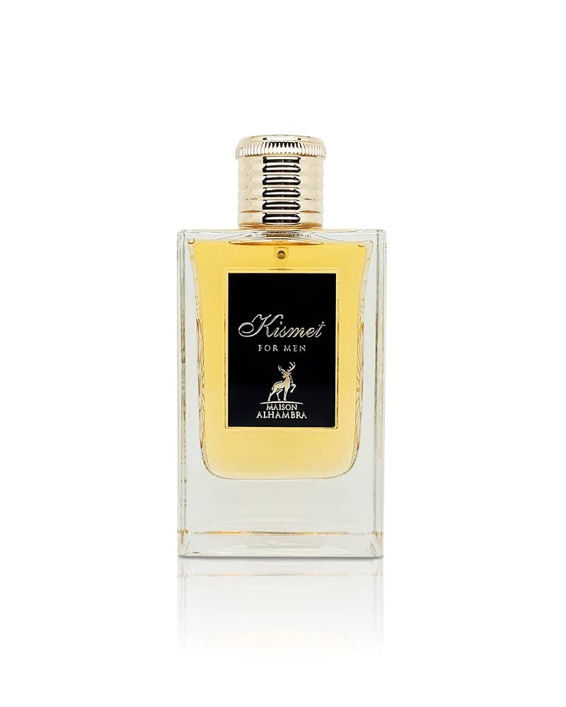 Maison Alhambra Kismet bottle being poured, fresh and bold for daily wear