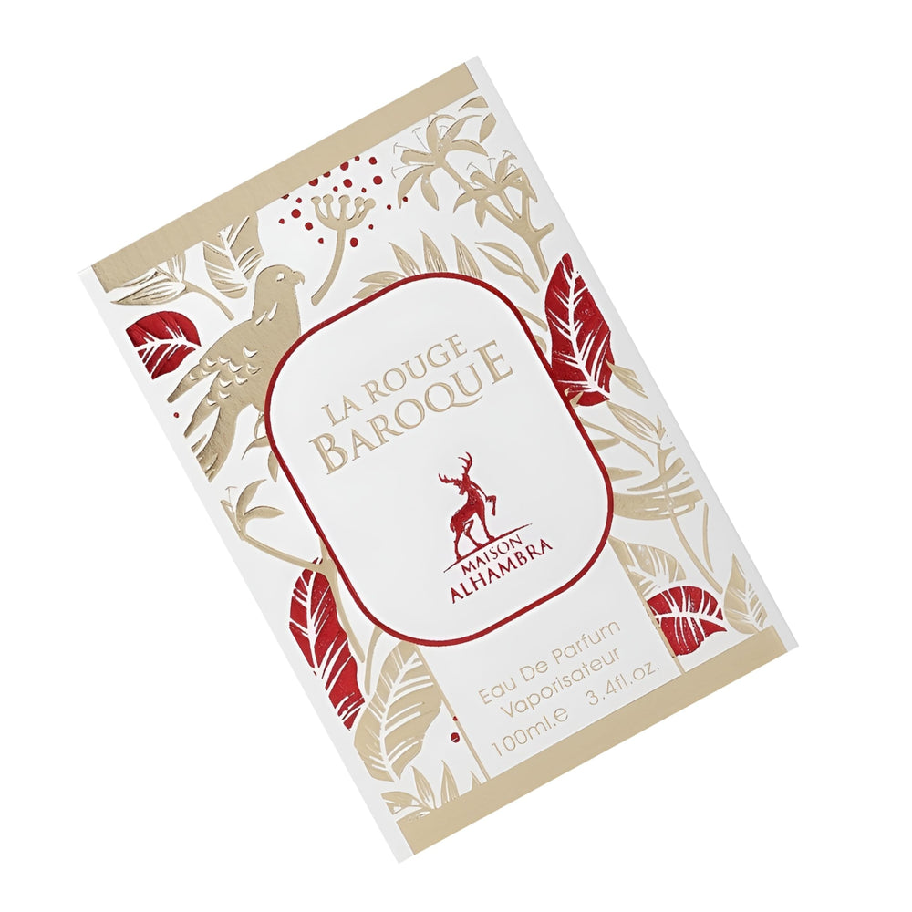 Maison Alhambra La Rouge Baroque lifestyle shot suggests versatile wear for daily chic.