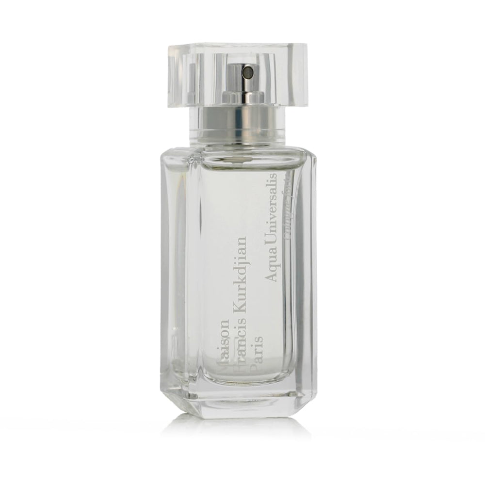 Maison Francis Kurkdjian Aqua Universalis Cologne Forte packaging on display for travel-friendly luxury