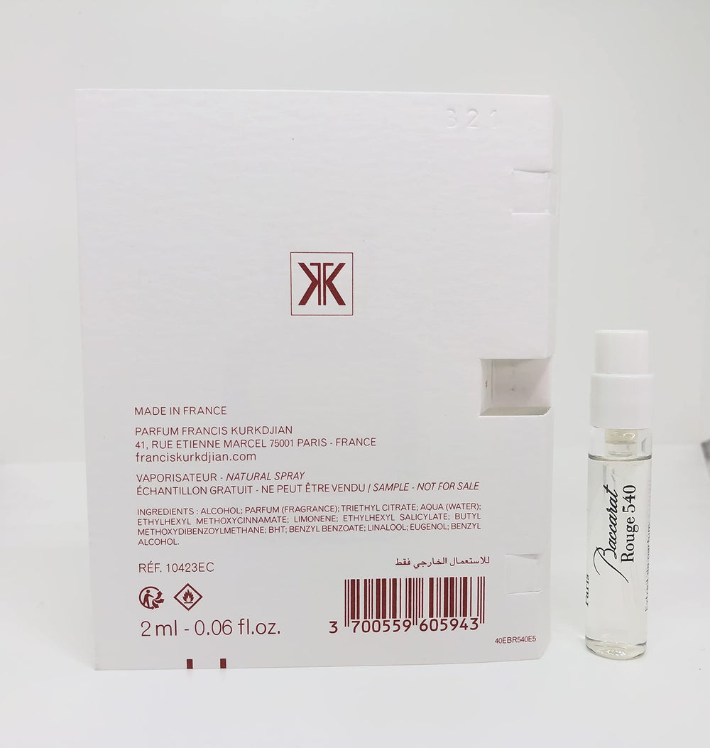 Maison Francis Kurkdjian Baccarat Rouge 540 Extrait compact bottle ready for sampling.