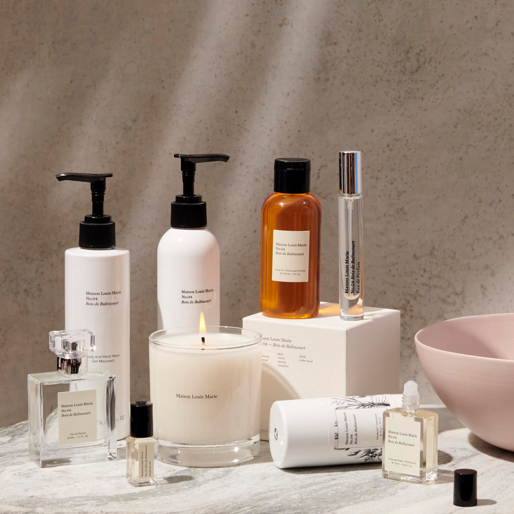 Maison Louis Marie Balincourt label close-up emphasizes vegan, cruelty-free promise.