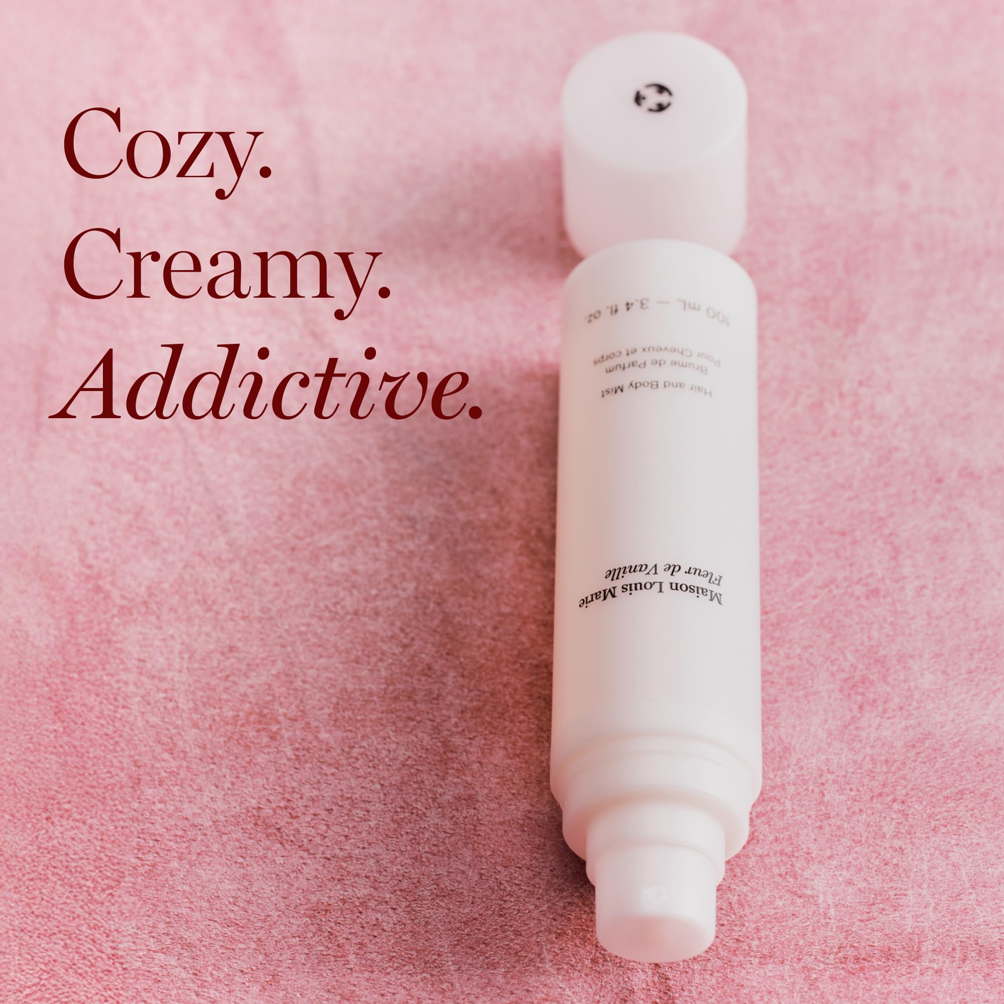 Fleur de Vanille label highlights vegan and cruelty-free beauty promise.