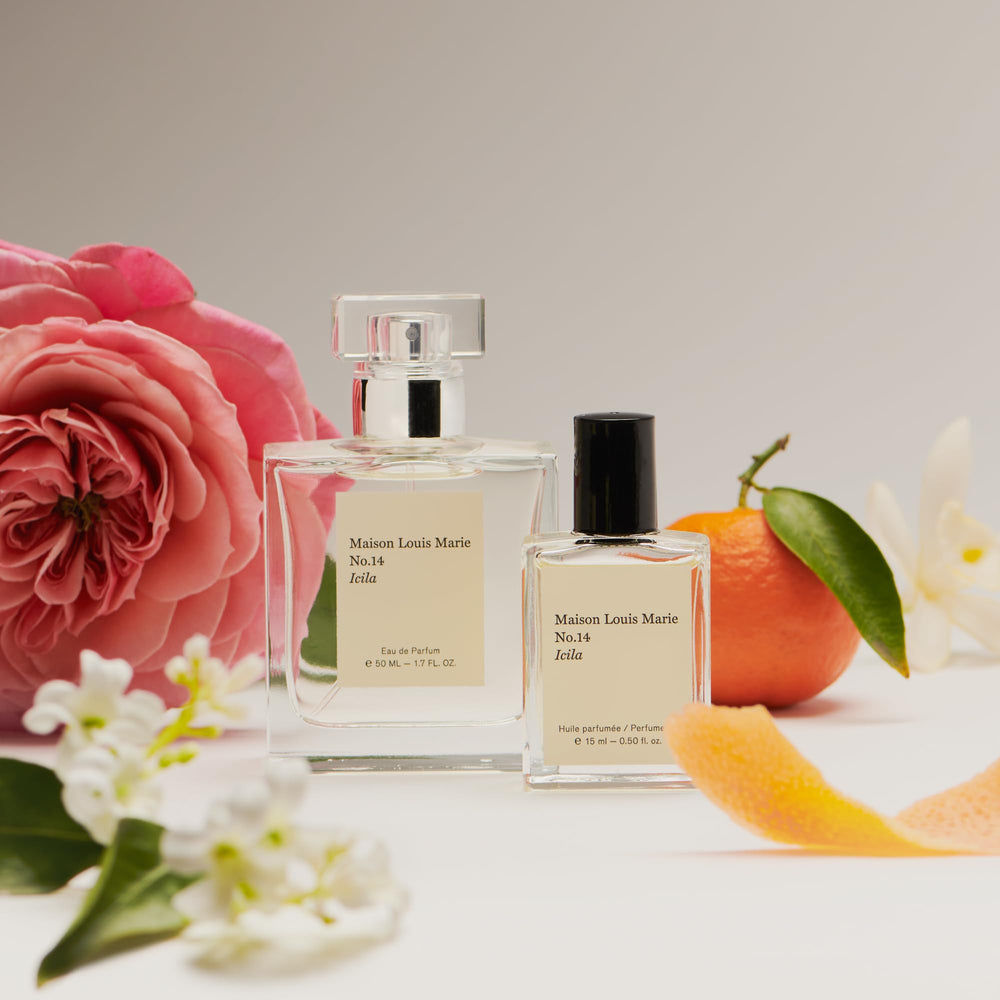 Maison Louis Marie Icila packaging highlights premium vegan, cruelty-free fragrance.