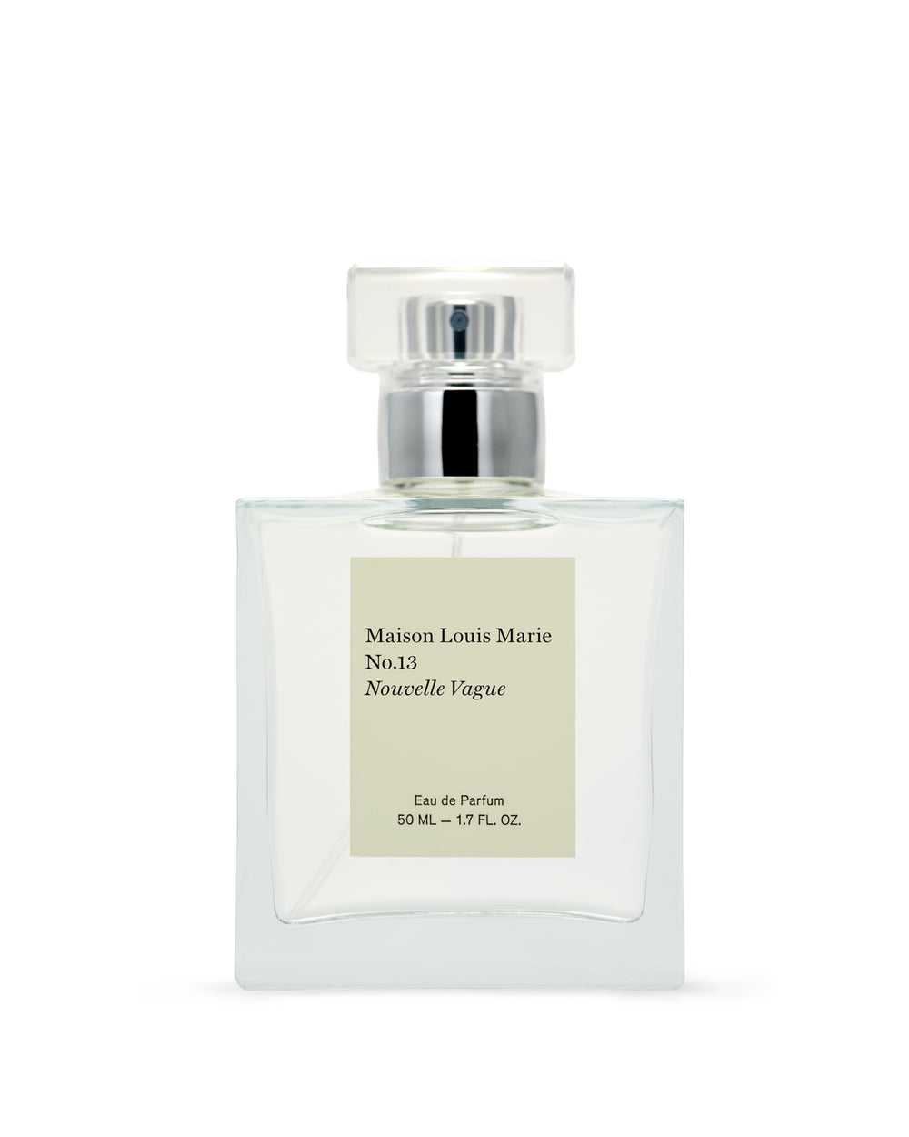 Maison Louis Marie No.13 Nouvelle Vague bottle pour highlights a radiant, long-lasting scent.