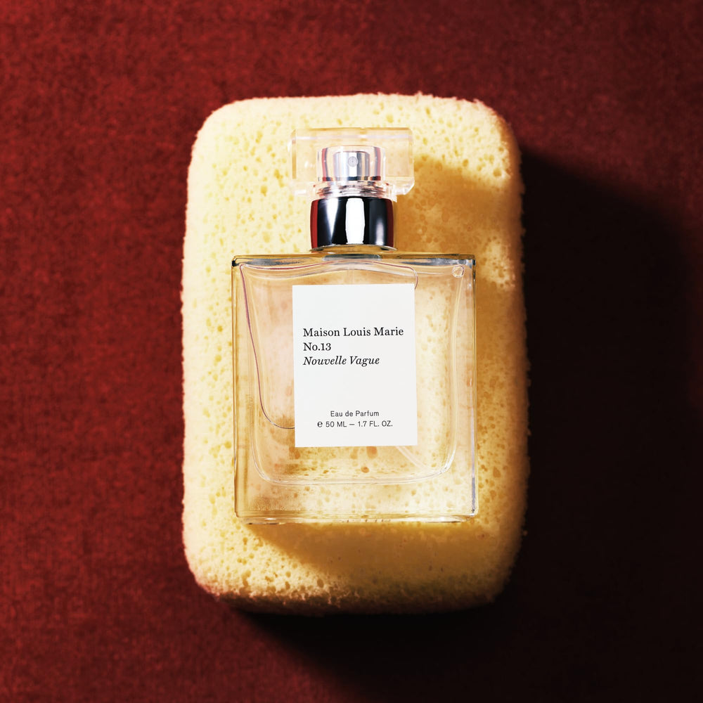 Delicate mist from Maison Louis Marie No.13 Nouvelle Vague delivers measured projection.