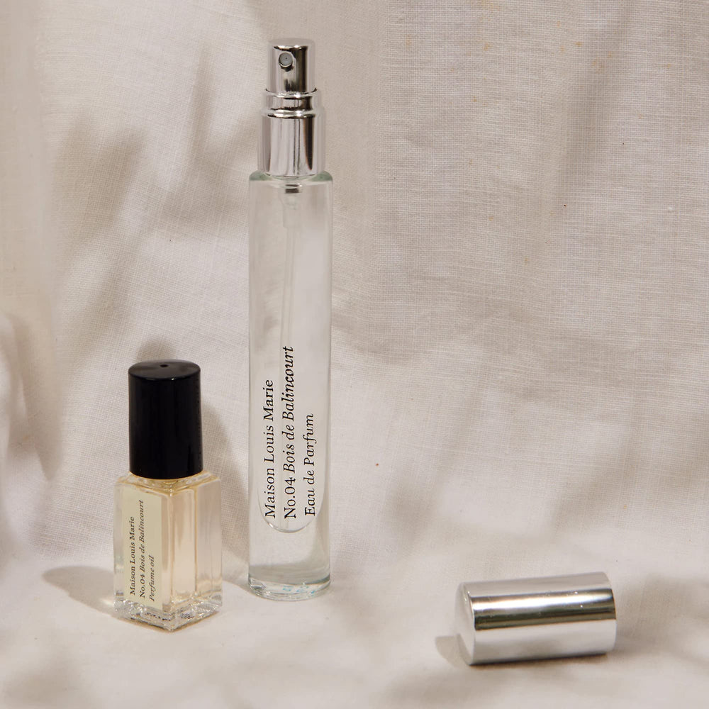 Top, mid, and base notes of Balincourt shown on packaging.