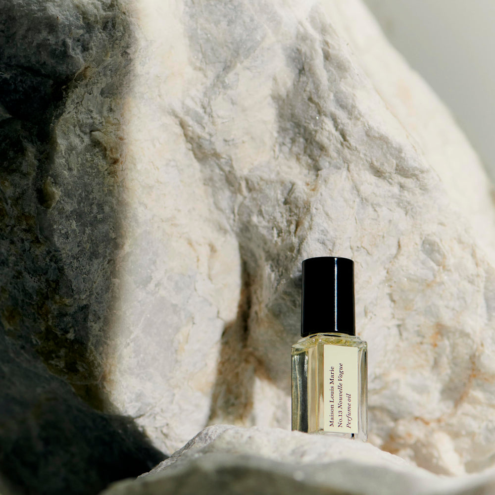 Maison Louis Marie No.13 Nouvelle Vague packaging shot highlighting vegan formula.