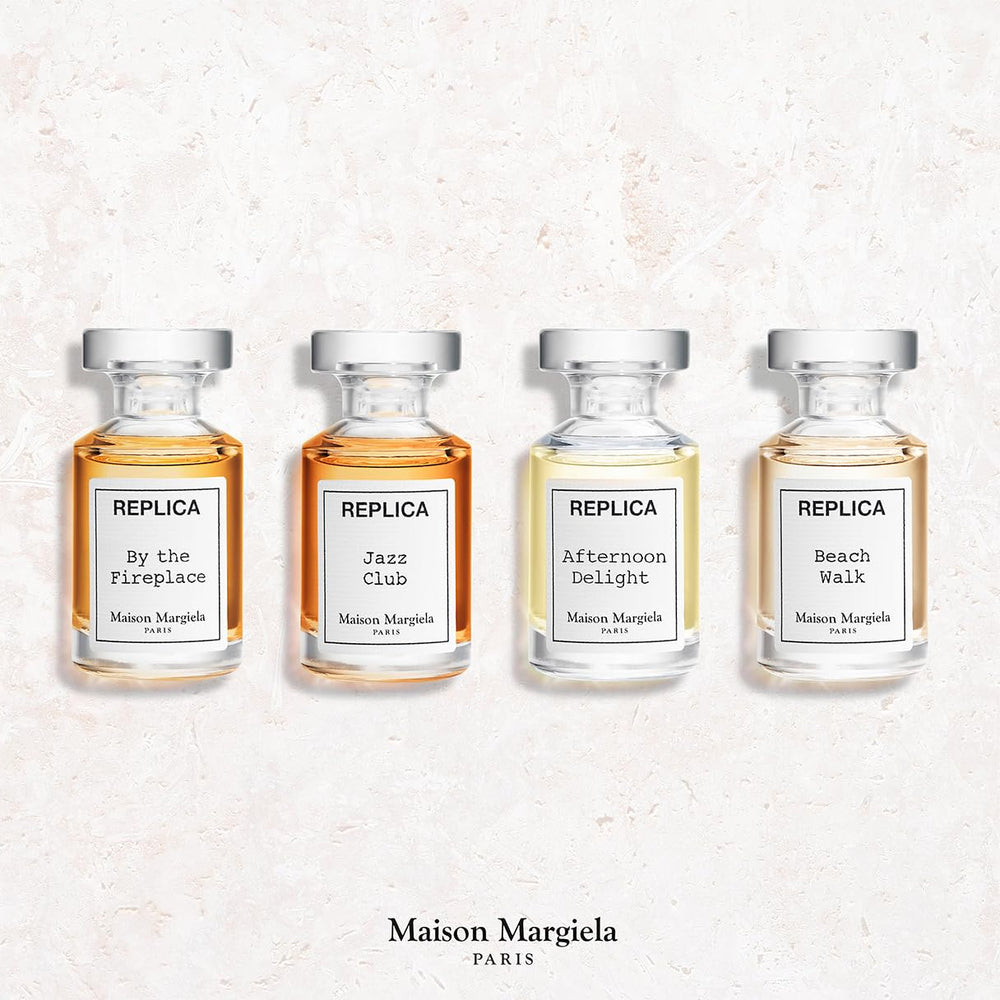 Maison Margiela Replica Jazz Club bottle close-up evokes sophisticated evening vibes.
