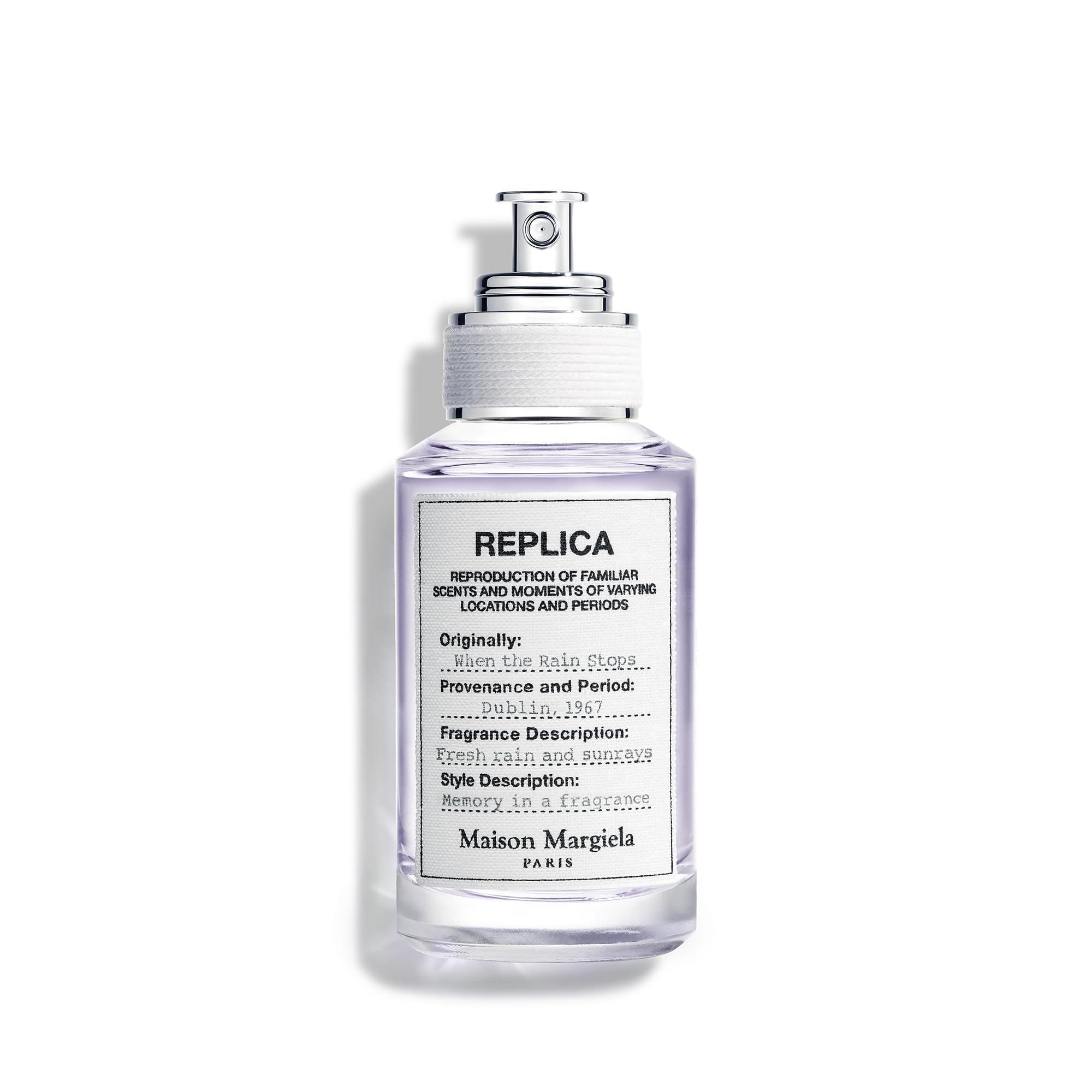 Maison Margiela Replica When the Rain Stops bottle with crisp aquatic freshness for spring mornings.
