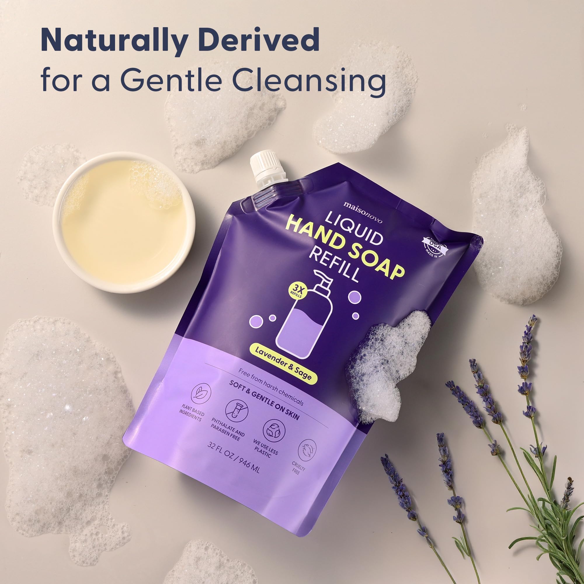 MaisoNovo sulfate-free formula helps maintain skin balance during cleansing.