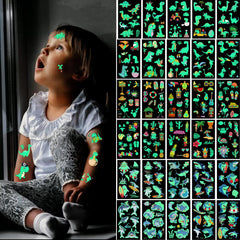 Maitsol glow tattoos collection front view highlights luminous designs for party fun