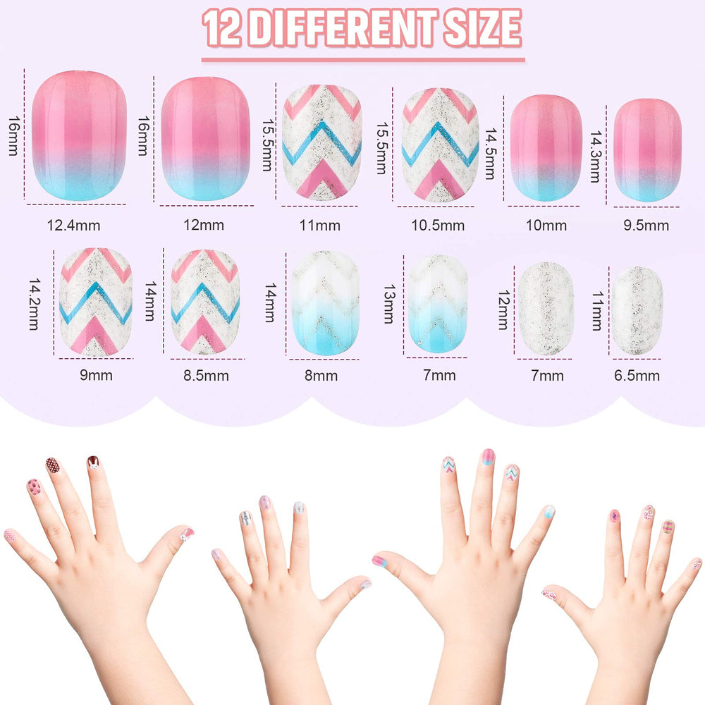 Maitys 10 boxes of short nails fit kids' fingers for easy matching.