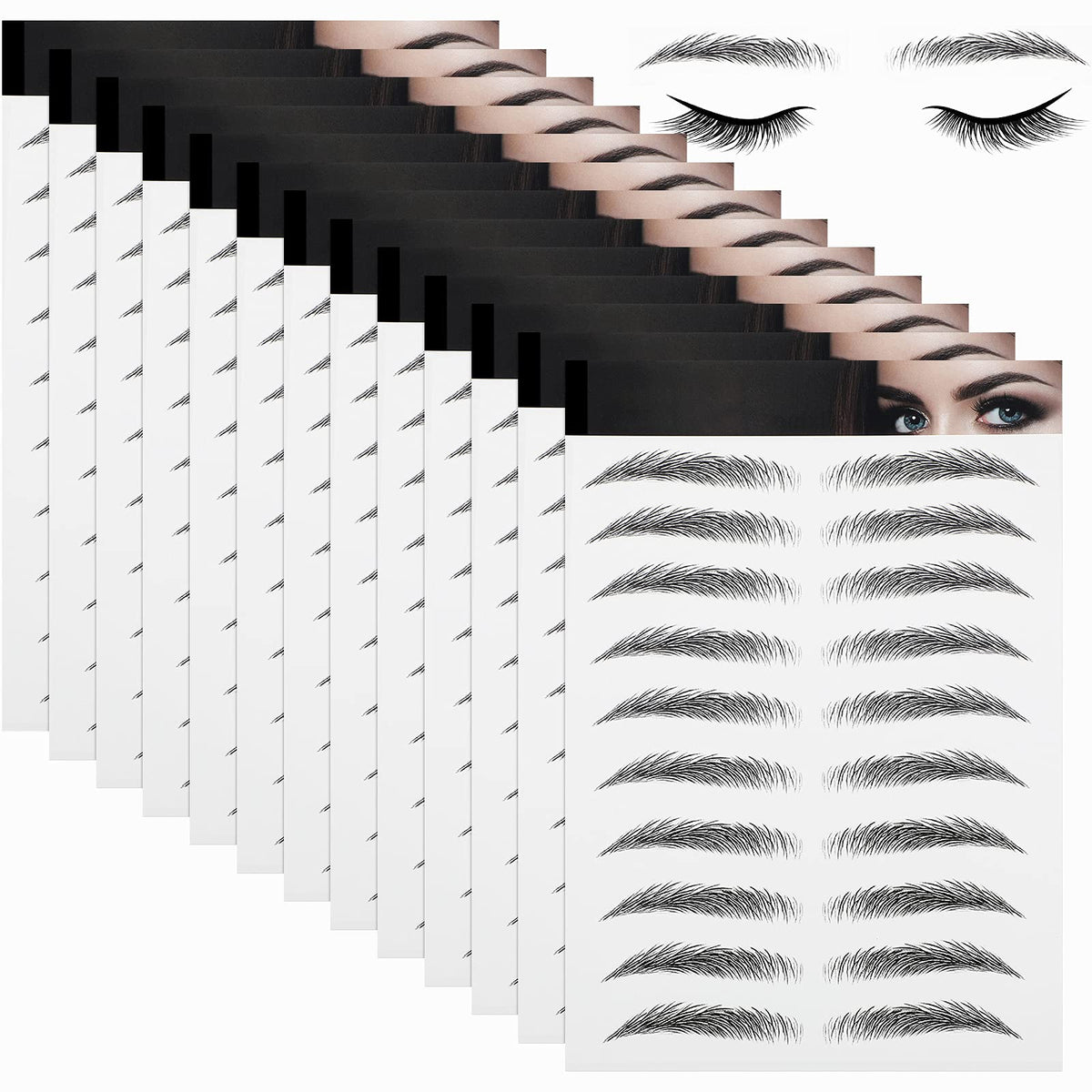 Maitys 12-sheets eyebrow tattoos close-up for daily natural brows