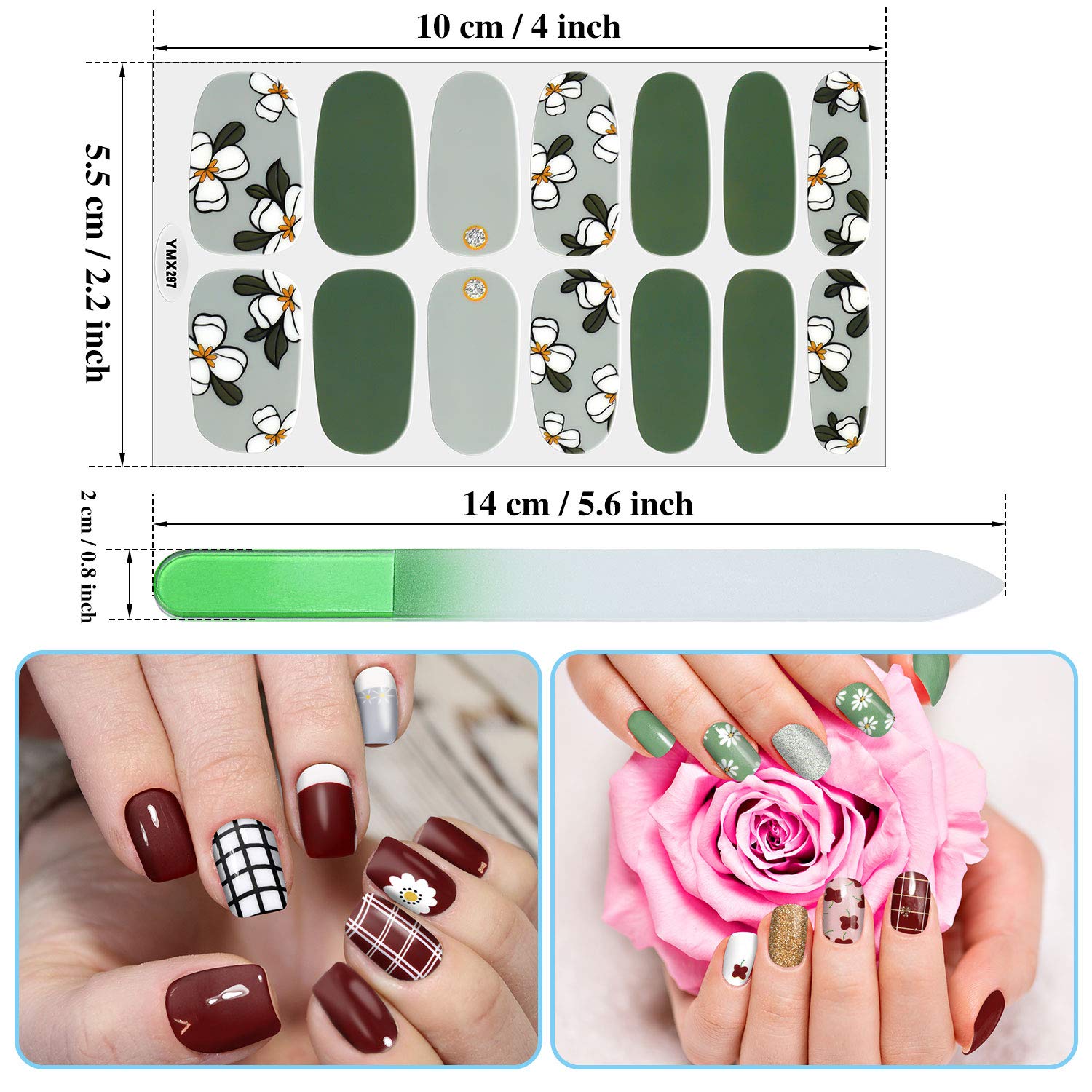 Maitys 16-sheets set shows varied styles for versatile at-home nail art.