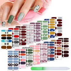 Maitys 224-piece nail stickers front pack with assorted colors for quick DIY manicures.