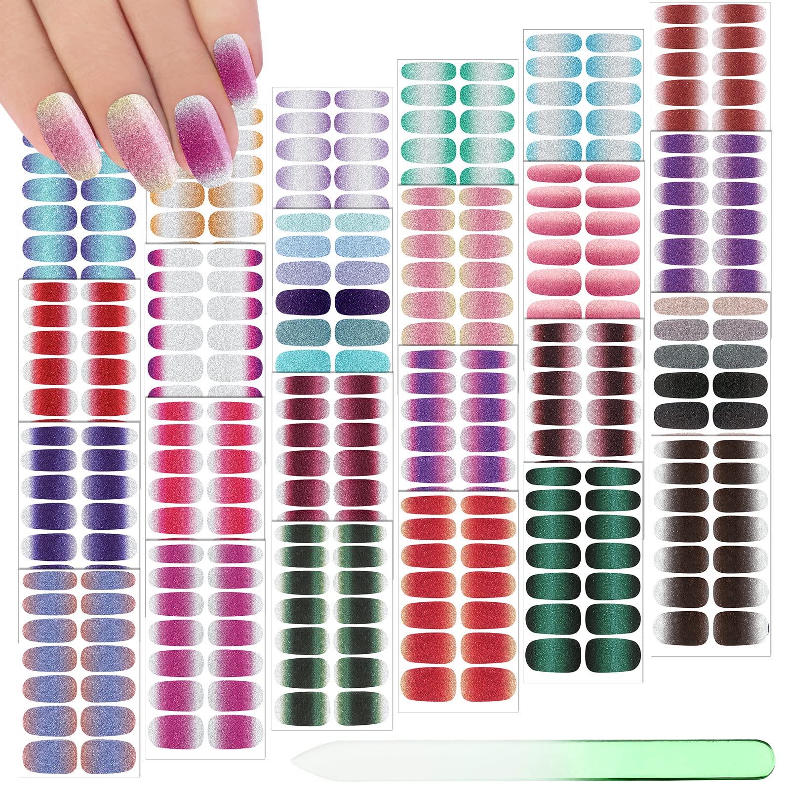 Maitys 336-piece full wrap nail stickers for versatile DIY manicures.