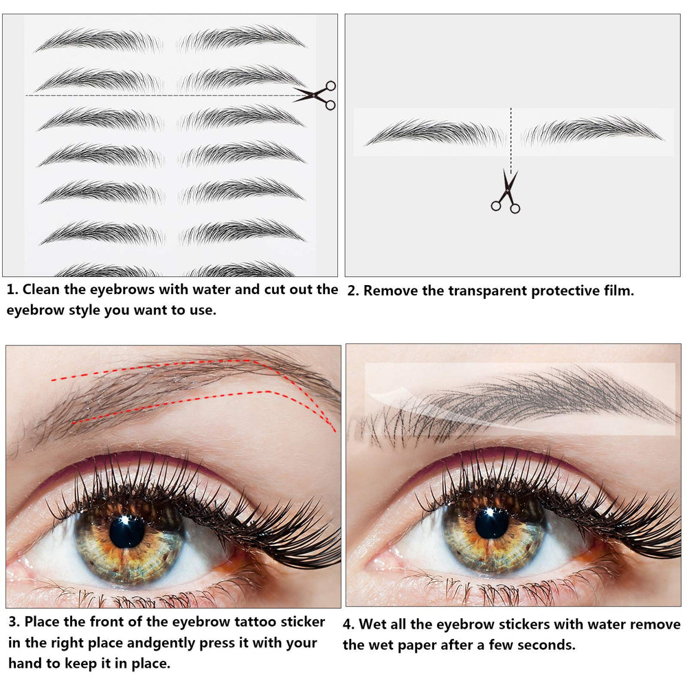 Maitys 4D hair-like eyebrow stickers close-up for instant fuller brows