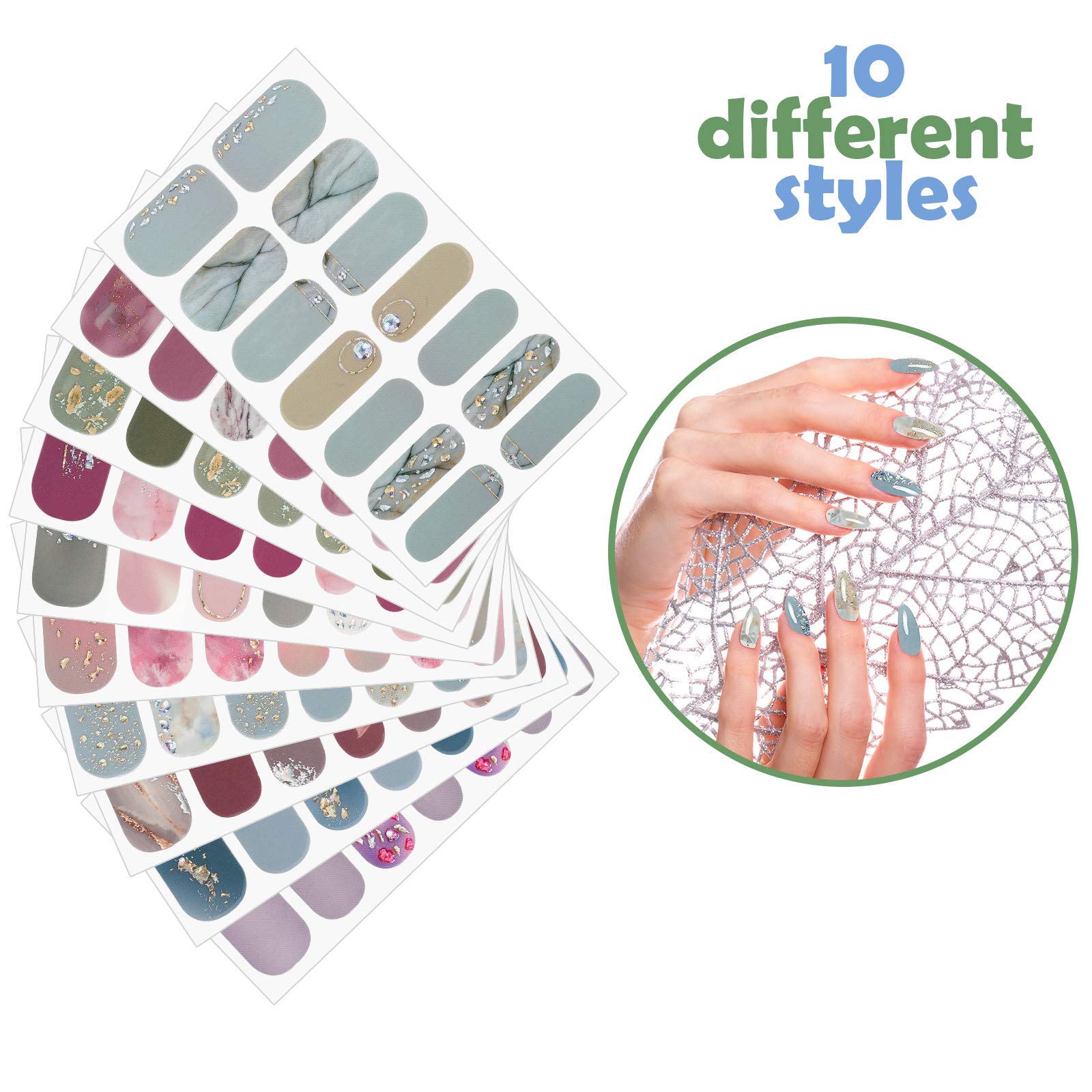 Maitys different nail size sheets display varied options for a precise fit