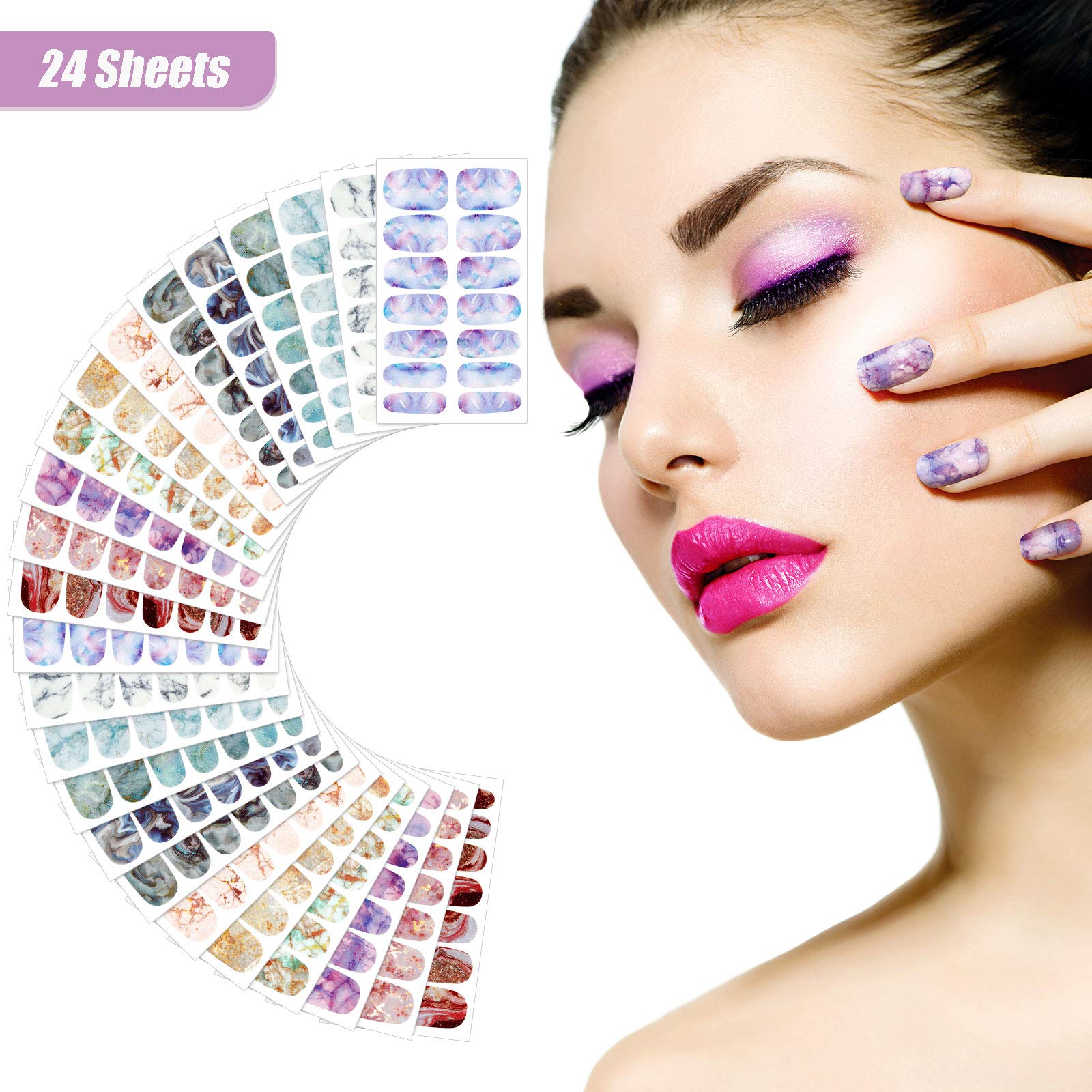Maitys full wrap nail decals in a 336 piece set