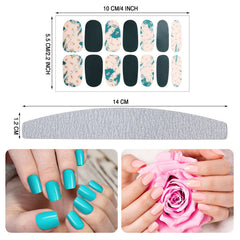 Maitys full-wrap nail stickers pack—colorful designs for natural or false nails.
