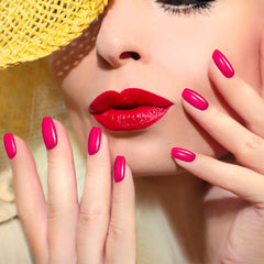 Maitys glossy solid color nail set shows rich color options for versatile outfits.