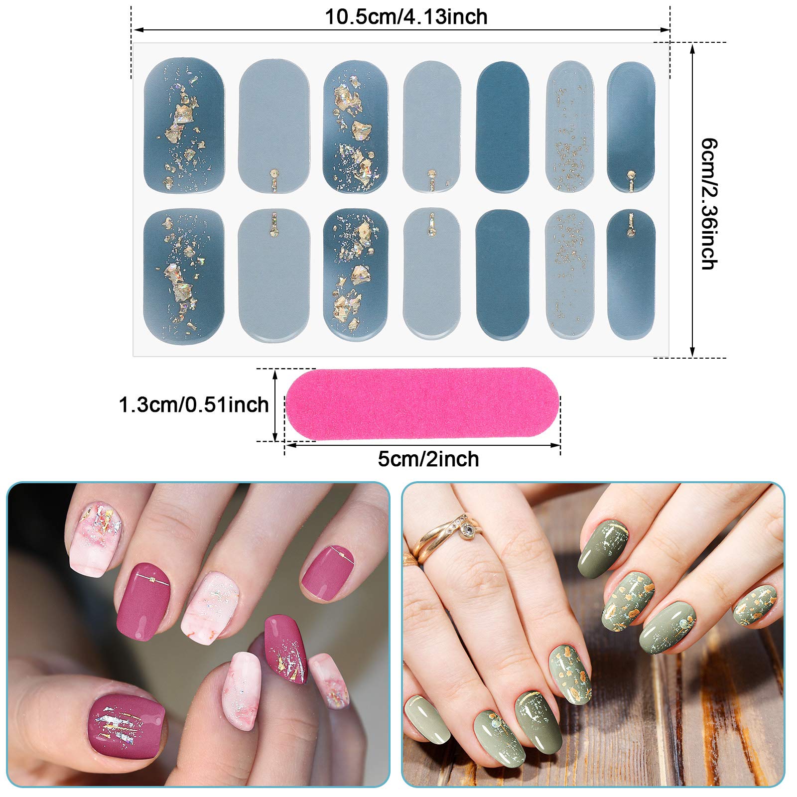 Maitys gradient glitter nail wraps closeup highlighting shimmering finish and easy self-adhesion