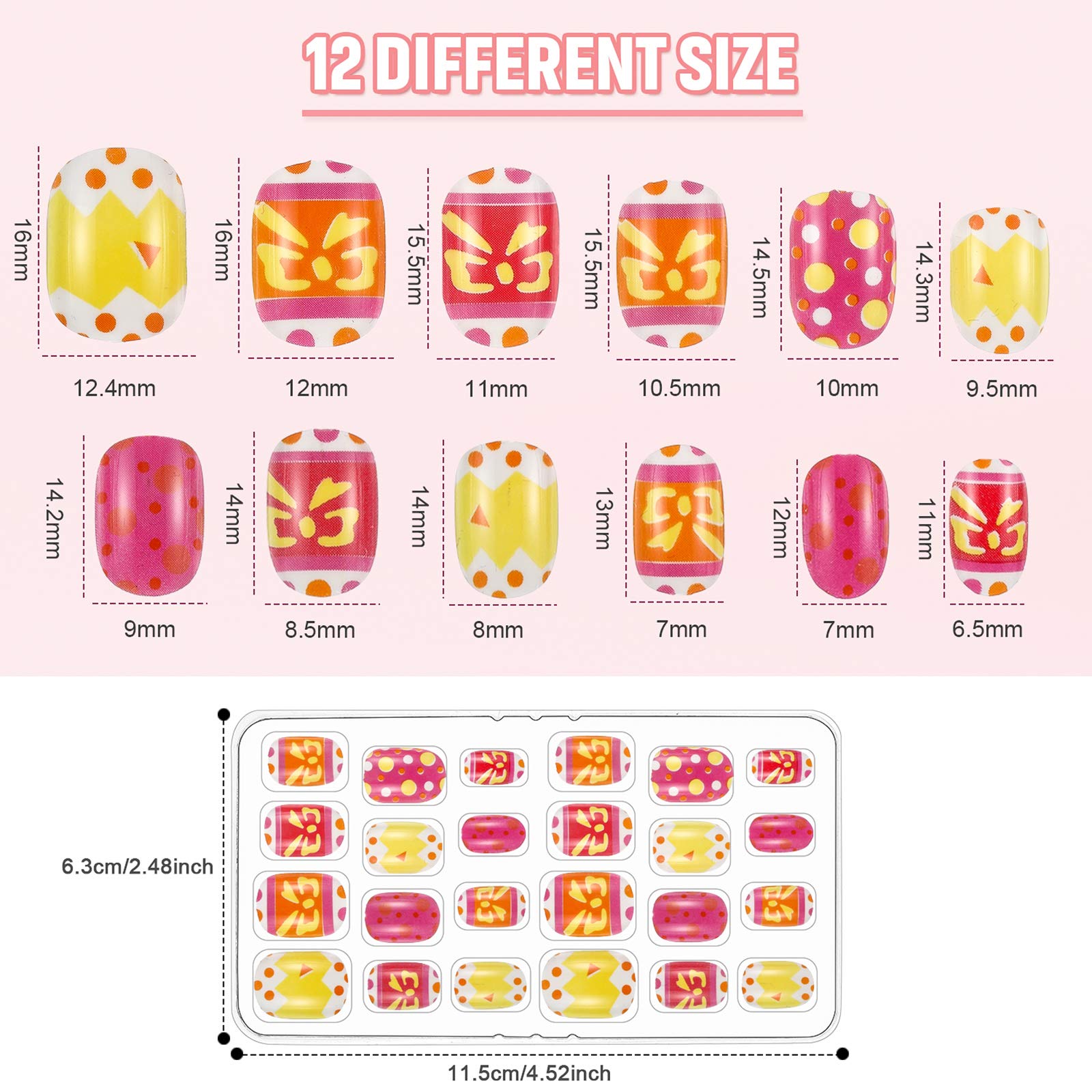 Maitys kids nails colorful bows patterns for cute kid-friendly design