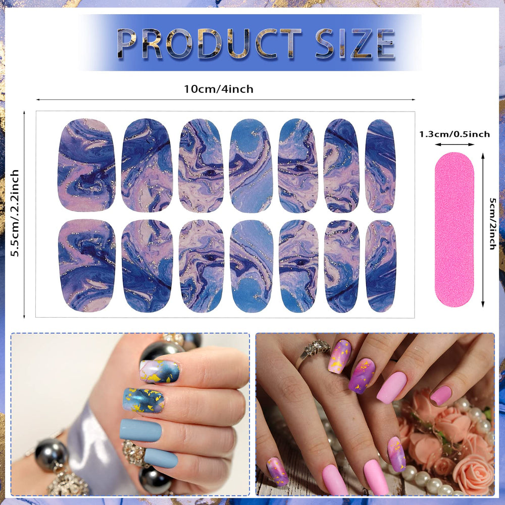 Maitys marble style gradient nail wraps with glitter for versatile looks.