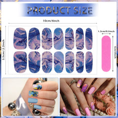 Maitys marble style gradient nail wraps with glitter for versatile looks.