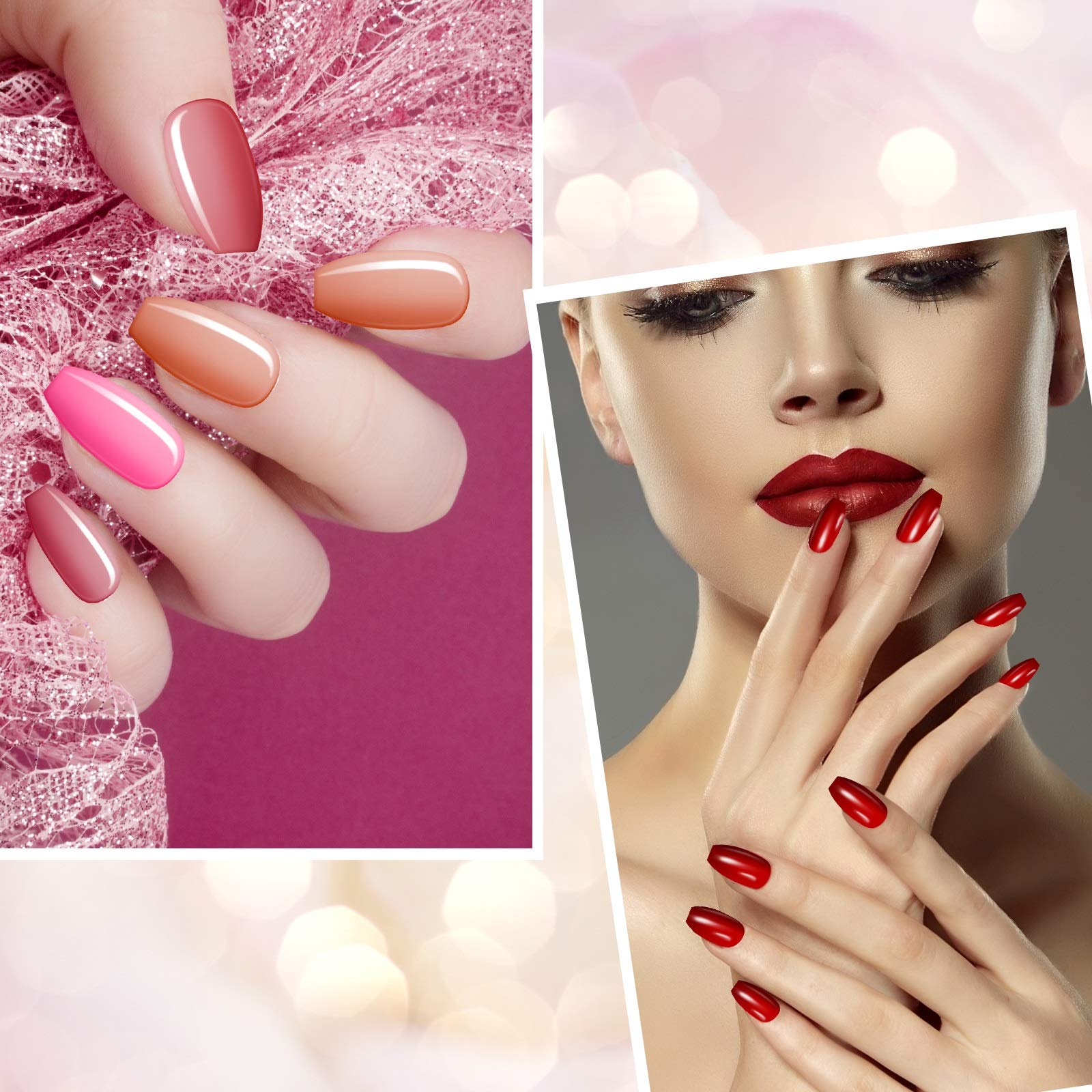 Maitys medium square press-on nails close-up highlighting safe, durable design.