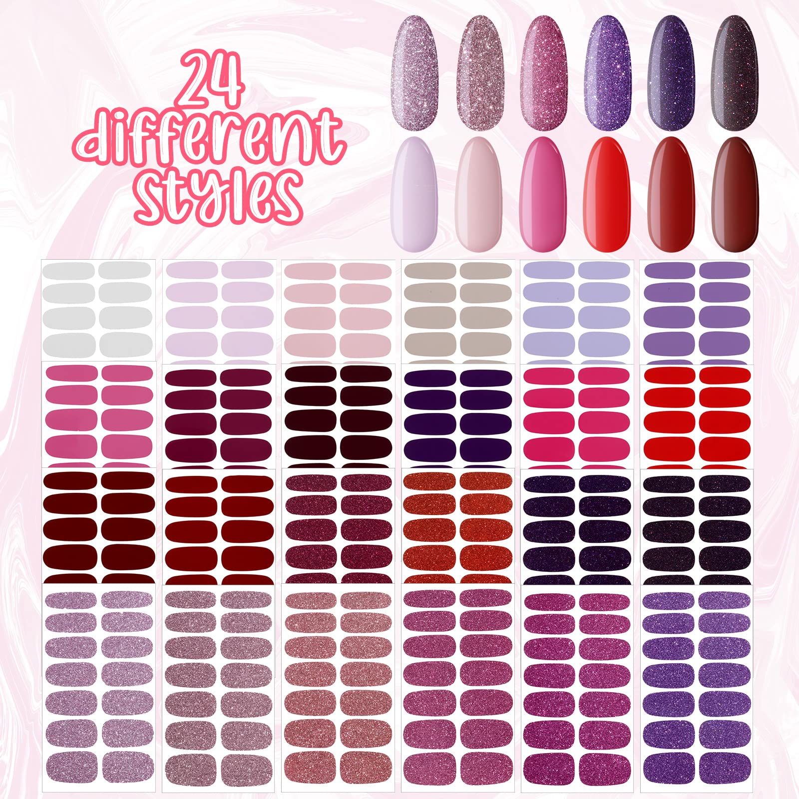 Maitys 24 sheets of self adhesive nail stickers for DIY art