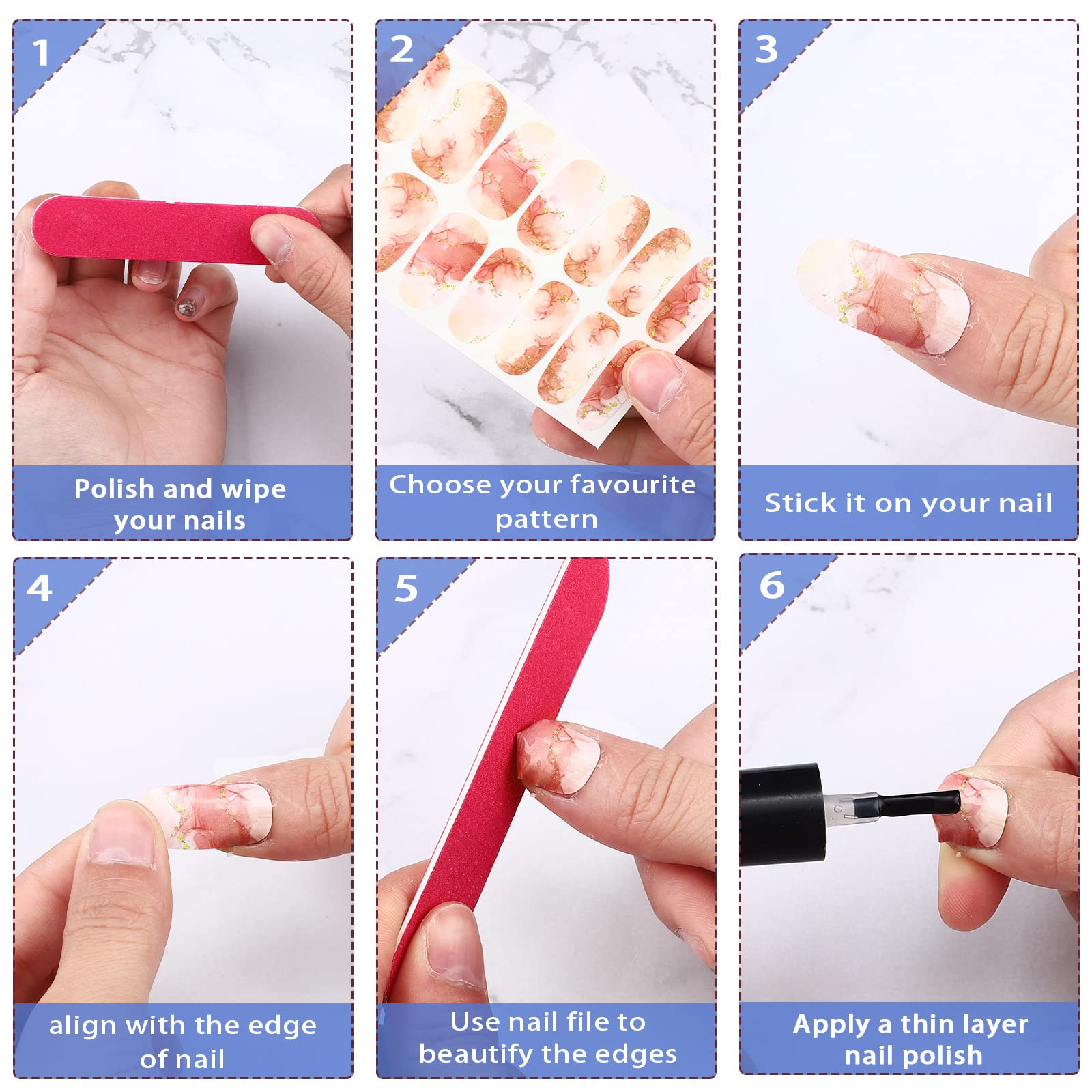 Maitys decals suit natural, false, and acrylic nails for DIY decor.