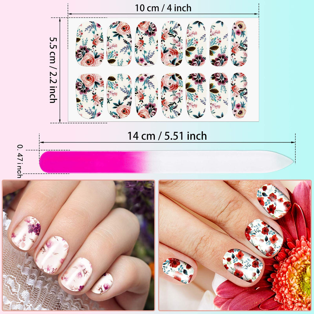 Maitys nails with full wrap stickers create durable, salon-like results.