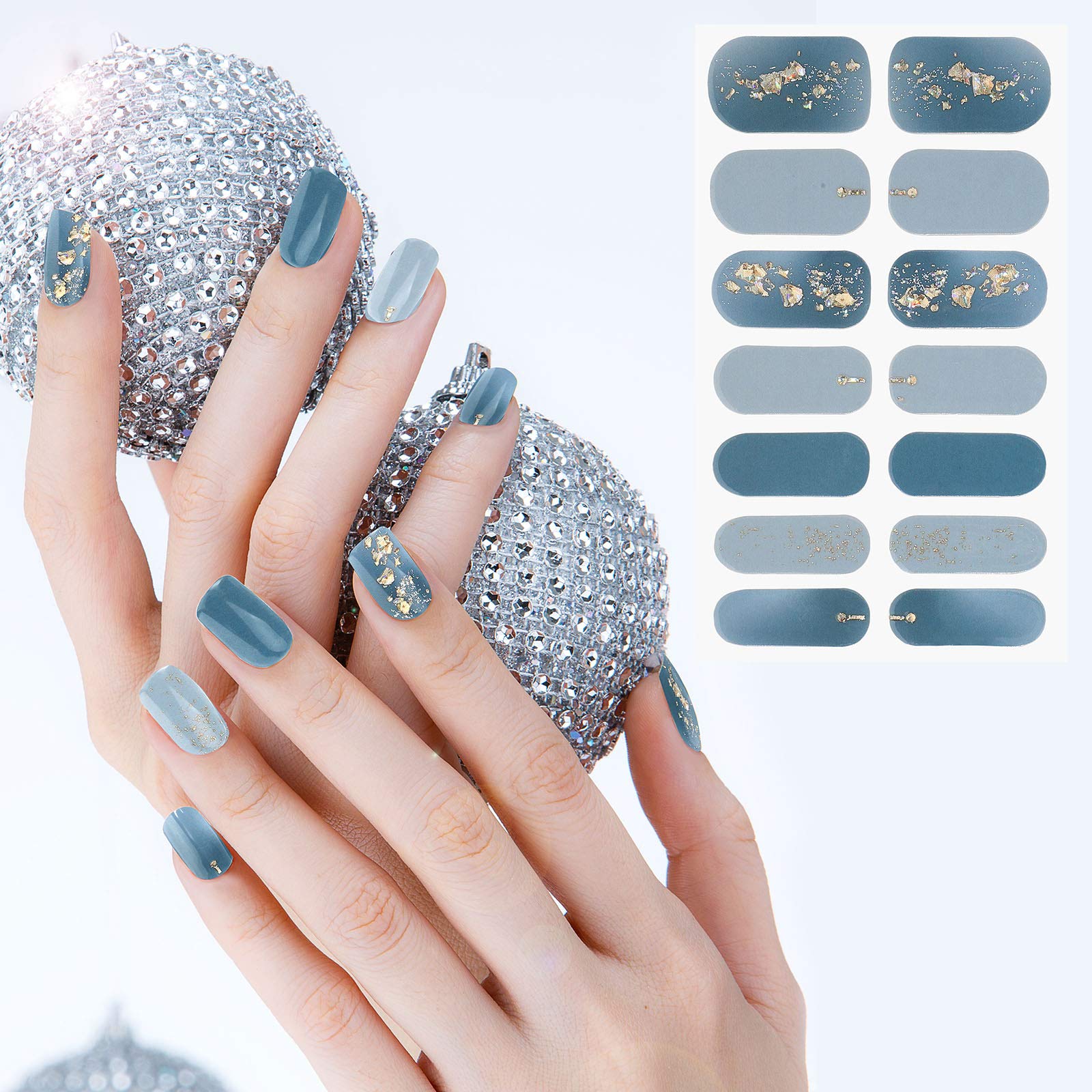 Maitys self-adhesive nail decals closeup demonstrating simple DIY application