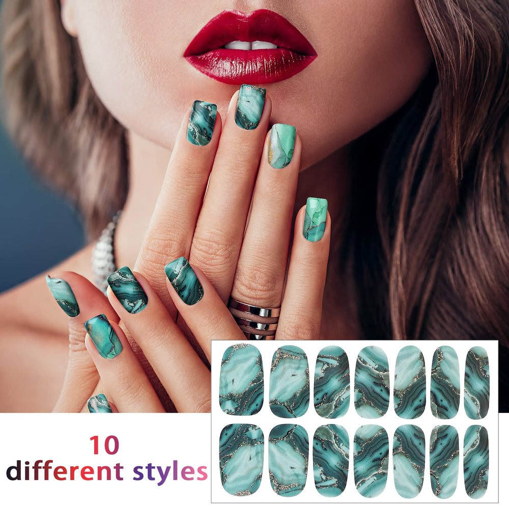 Maitys self adhesive nail stickers are easy to apply at home.