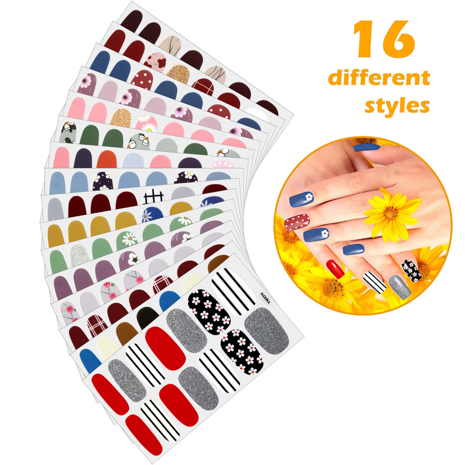 Maitys self-adhesive nail wraps apply smoothly for long-lasting color.
