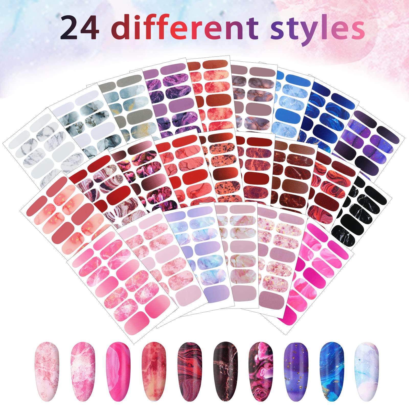 Maitys self-adhesive resin nail stickers provide odorless, skin-friendly wear.